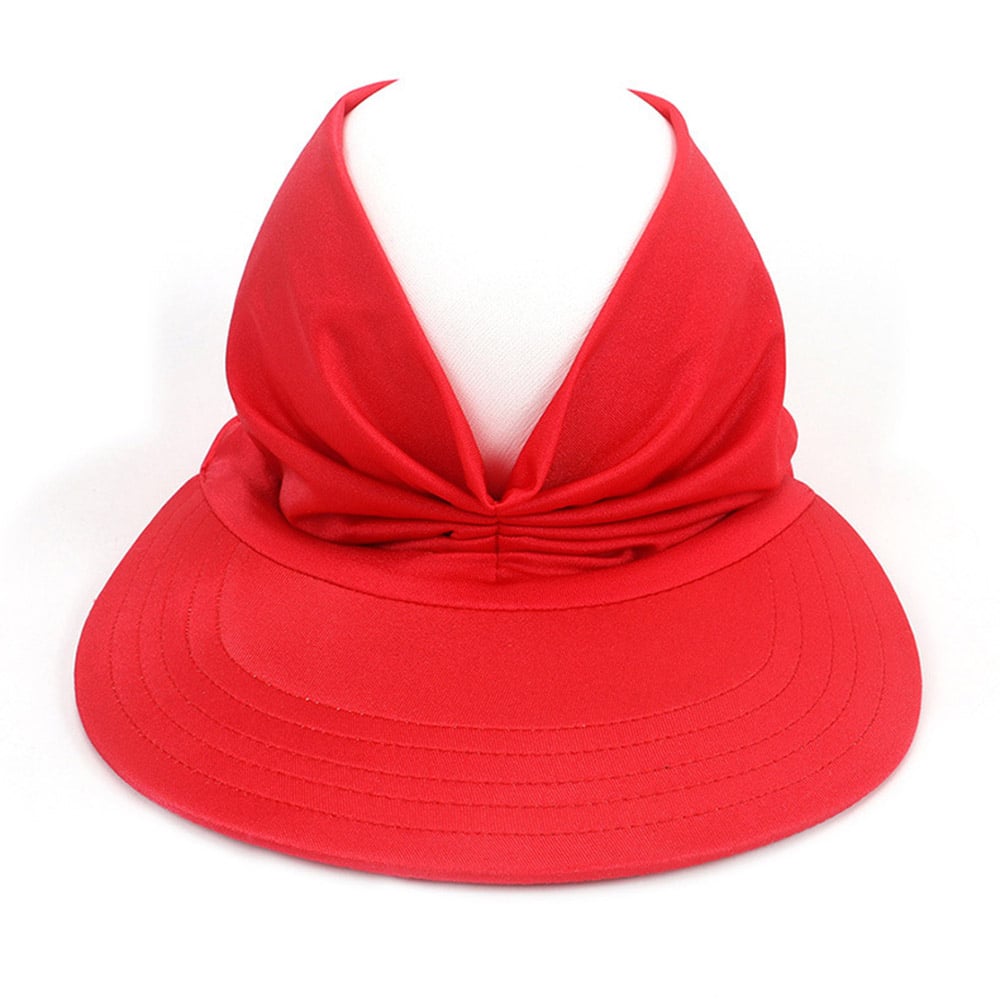 European Style Women's Plain Pattern Wide Brim Visor Crown Sun Hats