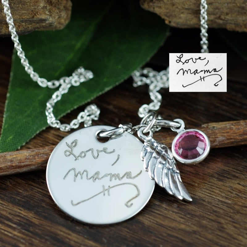 Custom Handwriting Necklace-Handwritten Memorial Necklace-Signature Jewelry