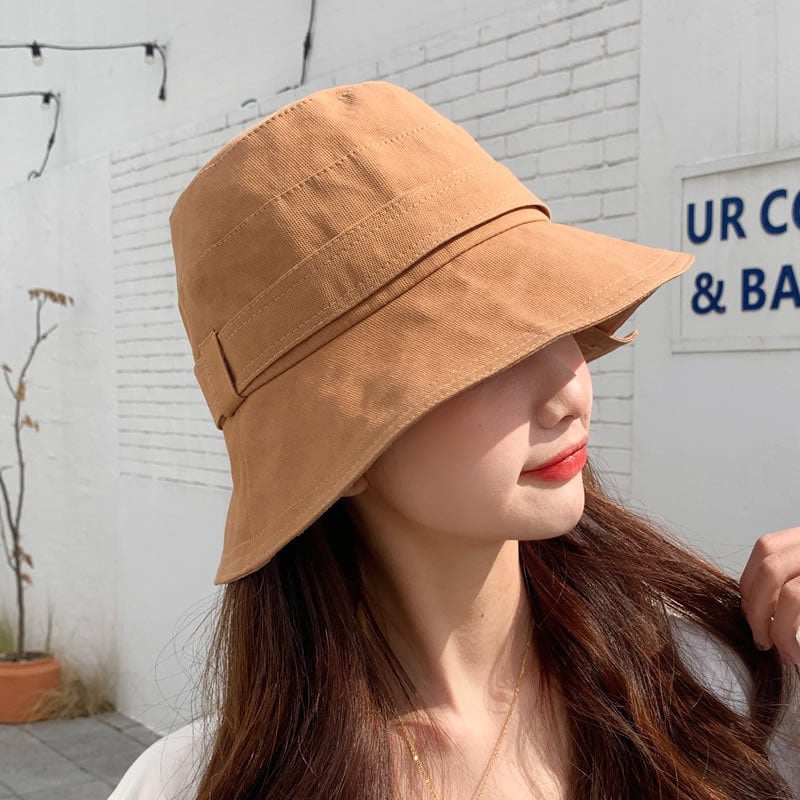 Casual Style Women's Patchwork Embellishment Short Brim Dome Crown Plain Pattern Bucket Hats