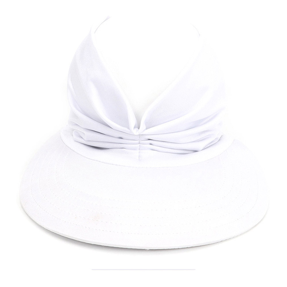 European Style Women's Plain Pattern Wide Brim Visor Crown Sun Hats